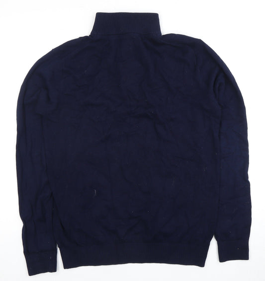 Joules Men's Blue Small Full Zip Cotton Jumper