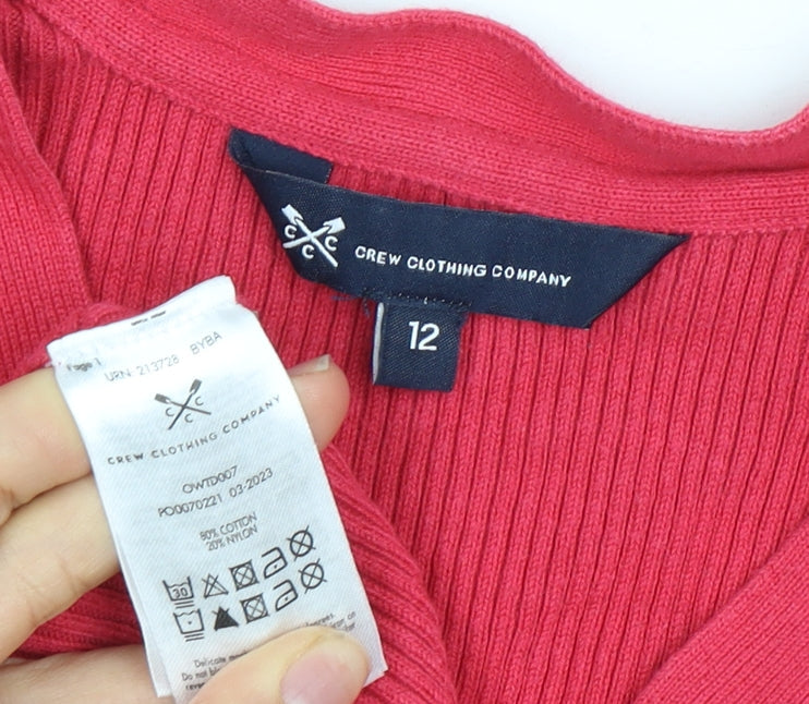 Crew Clothing Women’s Red V-Neck Jumper, Size 12