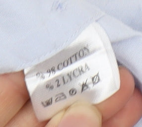 Benetti Men's Blue Cotton Dress Shirt 15.5 Tapered