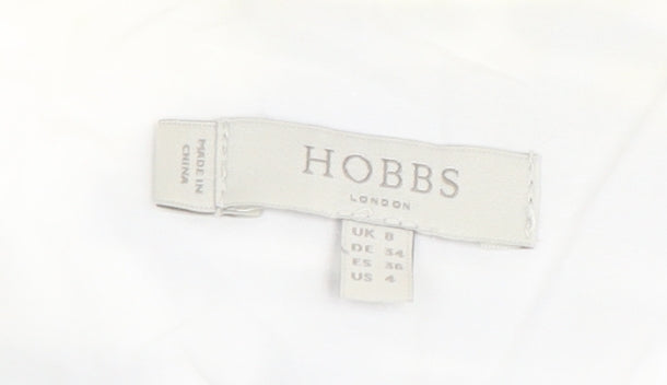 Hobbs Women’s Black & White Animal Print Wrap Blouse, Size 8, Cotton