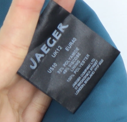 Jaeger Women's Blue Lace Blouse, Size 12, Elegant Style