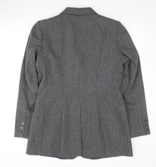 Dublin Women's Grey Single-Breasted Notch Blazer Size 12