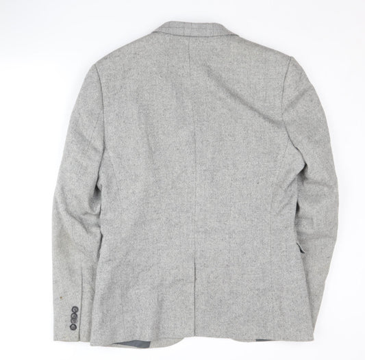 Topman Men's Grey Blazer 40 Regular Fit Formal Jacket