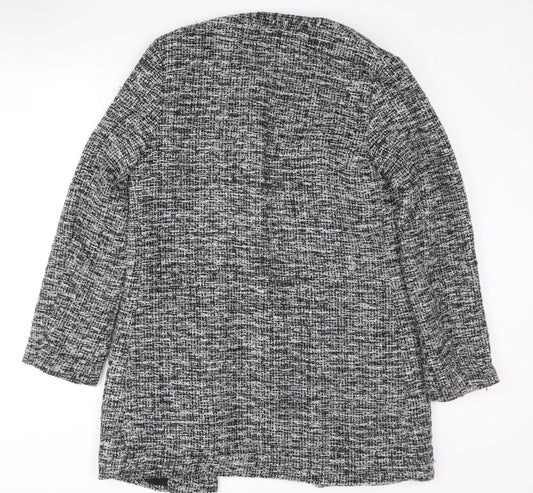 New Look Women's Black Grey Check Coat Size 10