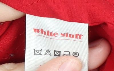 White Stuff Red Cotton Hooded Parka Women Size 16