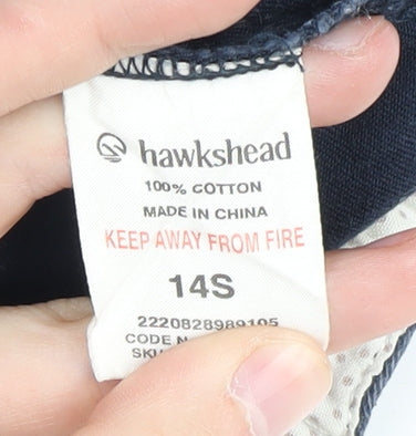Hawkshead Women's Blue Chino Trousers, Size 14 Slim