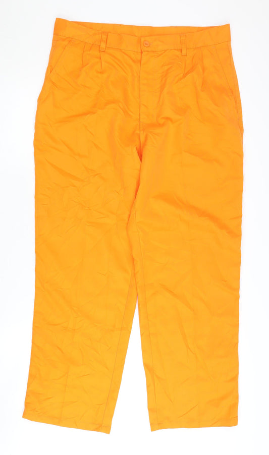 Dunlop Men's Orange Trousers, Size S, Straight Fit