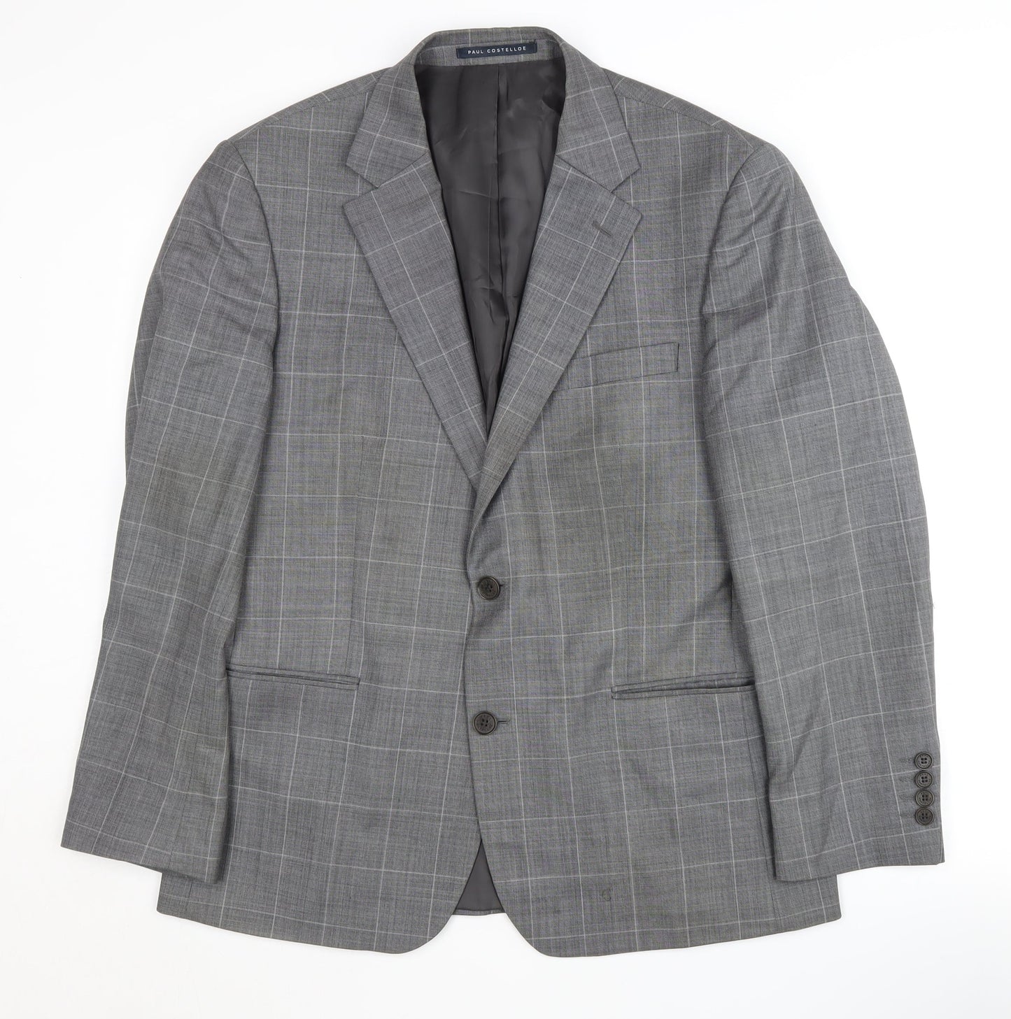 Paul Costelloe Men's Grey Check Blazer, 40 Short