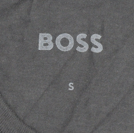 Boss Men's Grey Cotton Crew Neck T-Shirt Size S