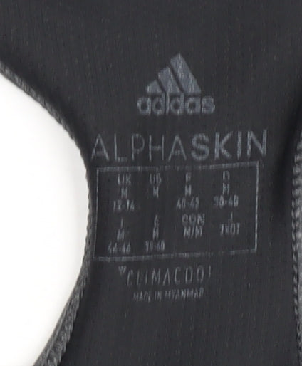 Brand and care label for Adidas Women's Grey Alphaskin Medium Active Tank
