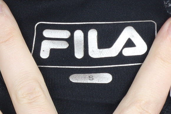Brand and care label for Fila Women's Black Camisole Gym Top, size S