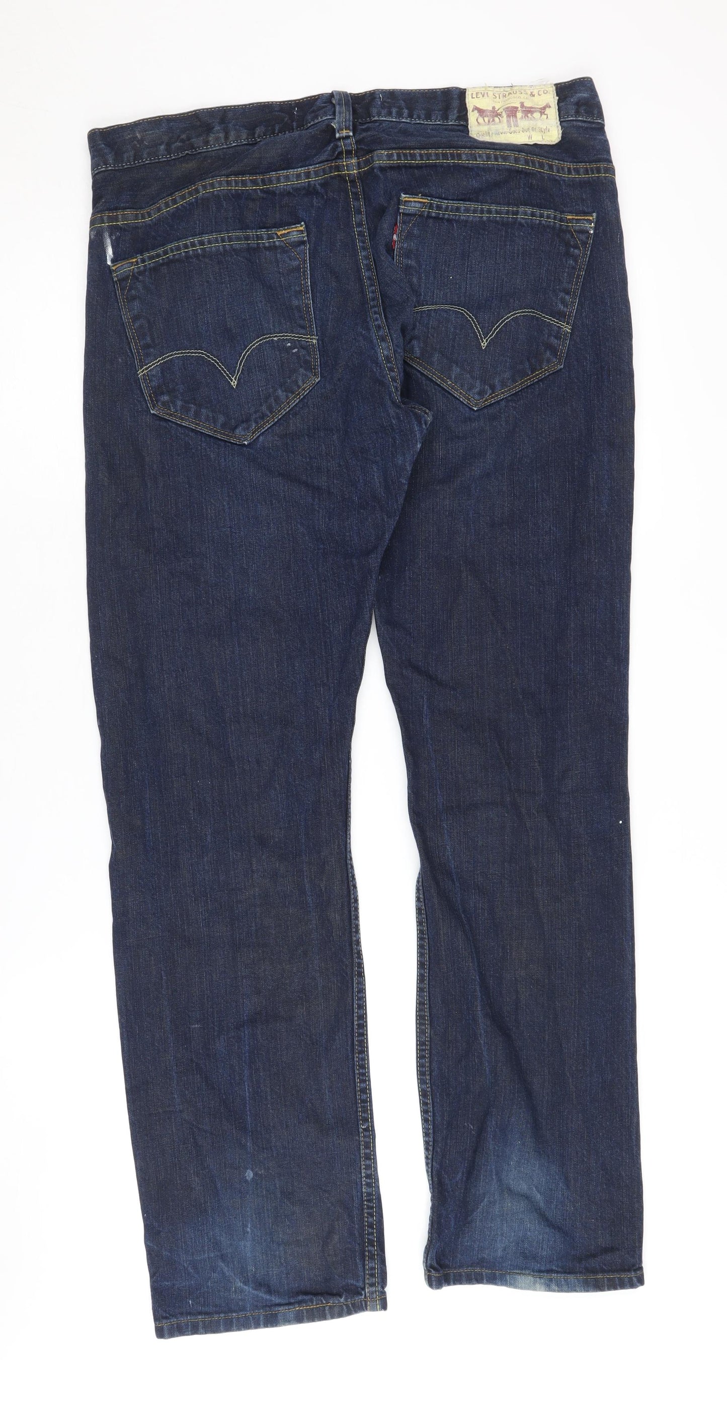 Levi's Men's Blue Straight Jeans Size 34x32 Distressed Look