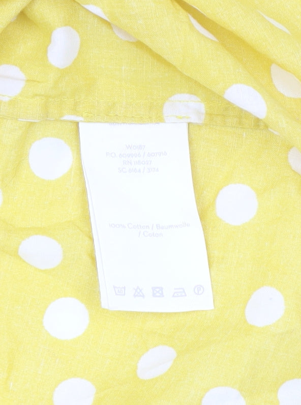 Boden Women's Yellow Polka Dot Blouse UK 14