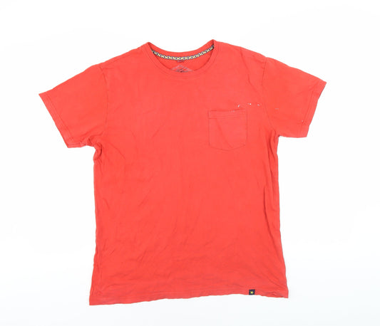 Joe Browns Men's Red Crew Neck T-Shirt, M, Solid Cotton
