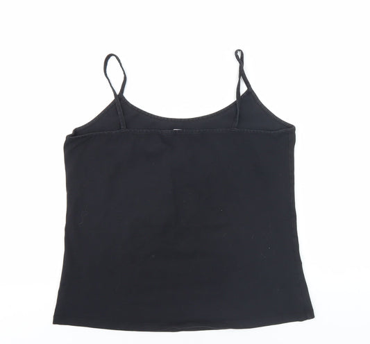 Womens UK Size 18 Laura Ashley Black Cotton Blend Tank