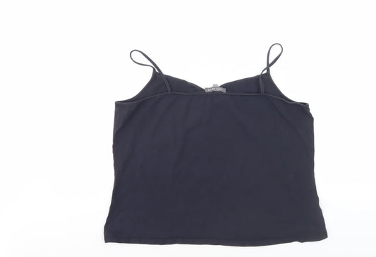Womens UK Size 20 Laura Ashley Black Cotton Blend Tank