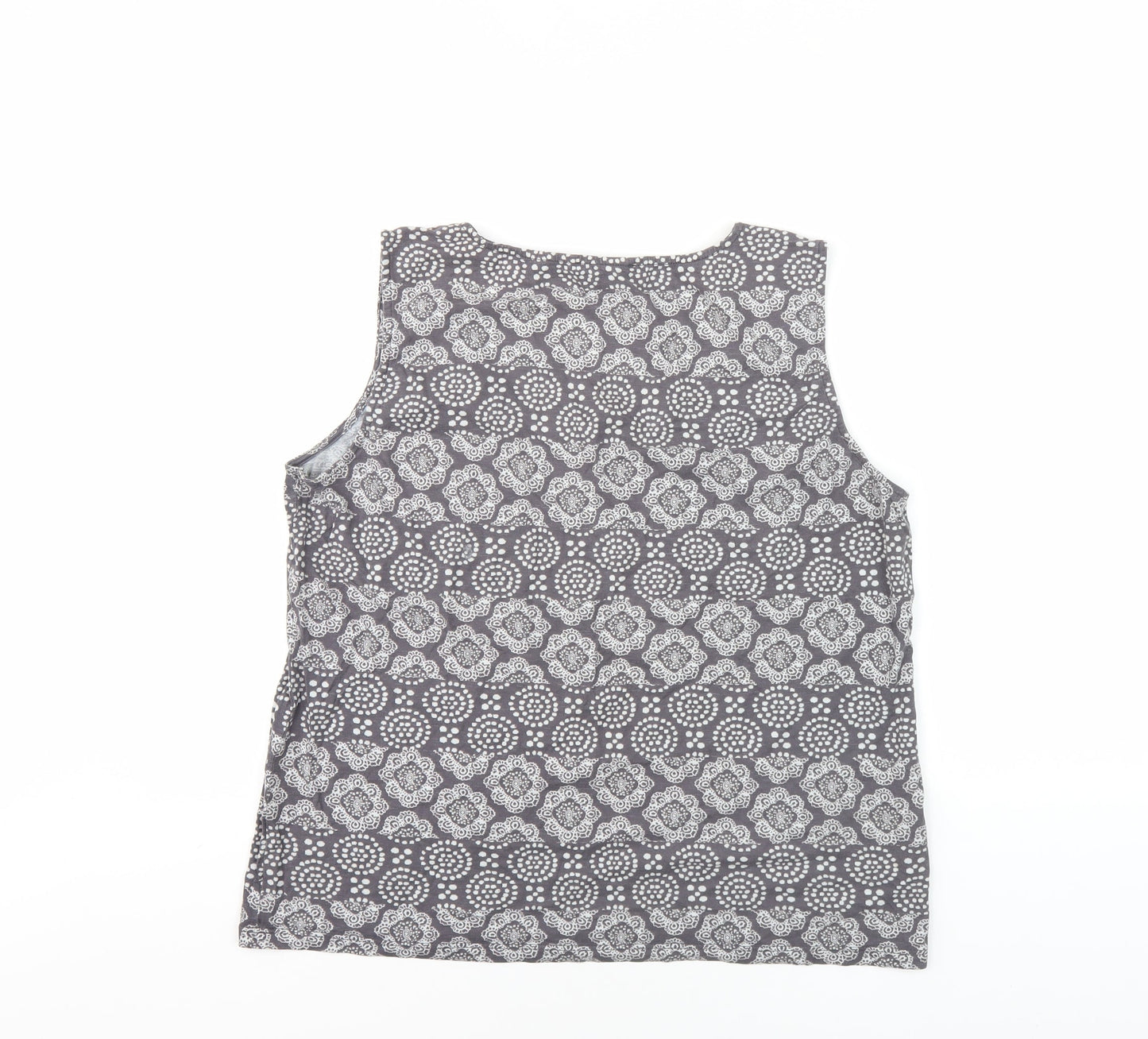 Laura Ashley Women's Grey Geometric Tank Top Size 18