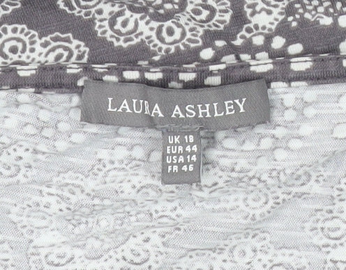 Laura Ashley Women's Grey Geometric Tank Top Size 18