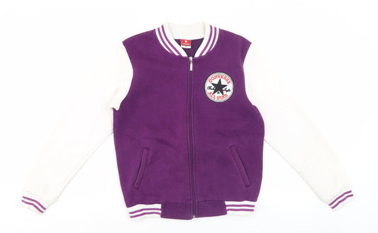 Converse Men's Purple Varsity Jacket, M, Cotton, Zip