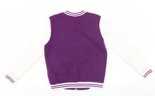 Converse Men's Purple Varsity Jacket, M, Cotton, Zip