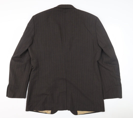 Remus Uomo Men's Brown Striped Blazer Jacket Size 42R