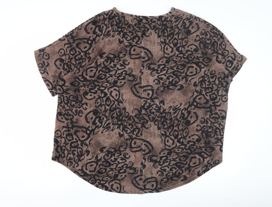 Bassini Women's Brown Animal Print Top M/L