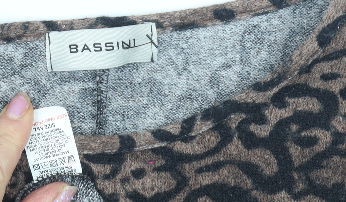 Bassini Women's Brown Animal Print Top M/L