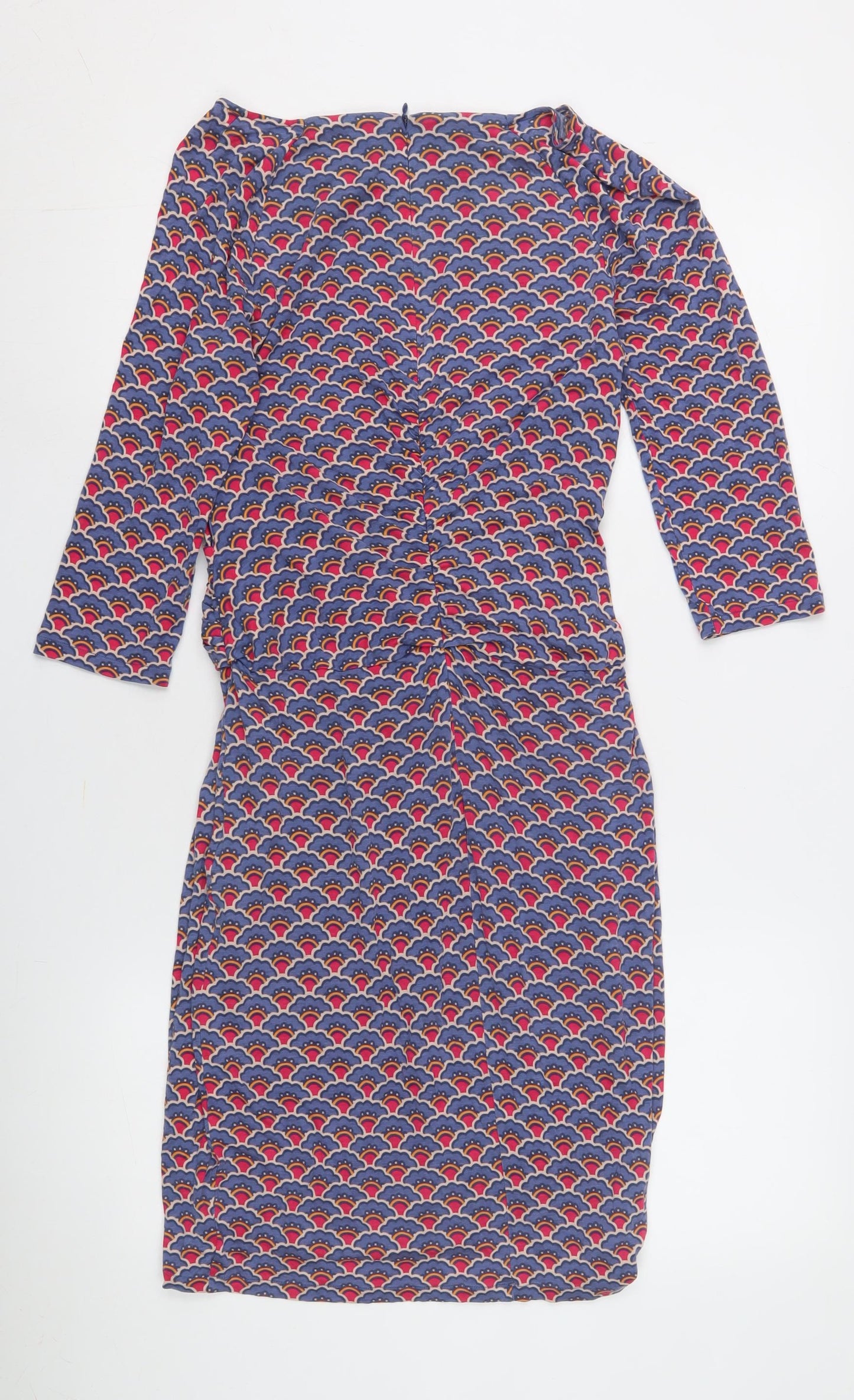 Boden Women's Blue Geometric Sheath Dress, Size 12