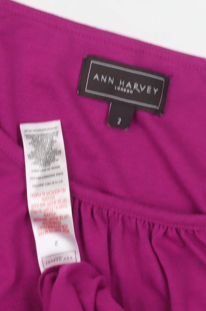 Ann Harvey Women's Purple Top, Size 2, Flutter Sleeves