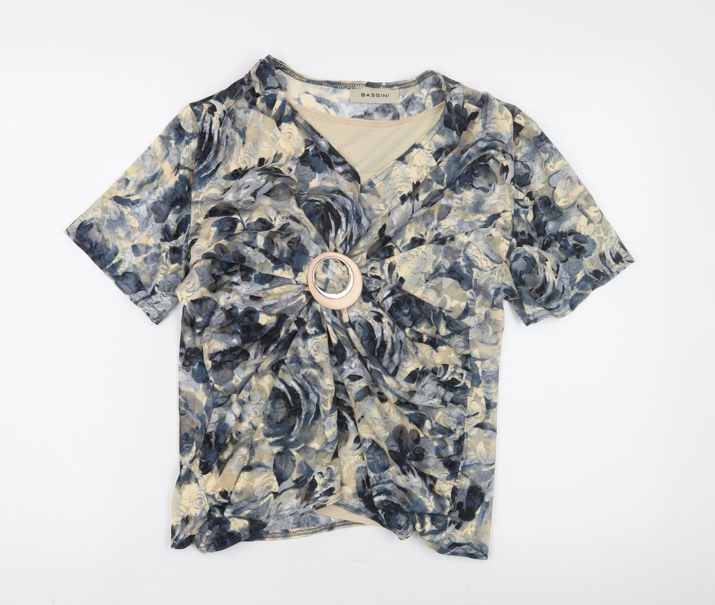 Bassini Women's Multicoloured Floral Wrap T-Shirt Size 18