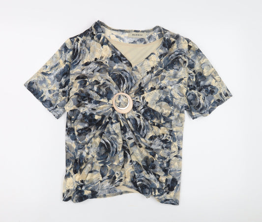Womens UK Size 18 BASSINI Multicoloured Polyester Blend T-Shirt