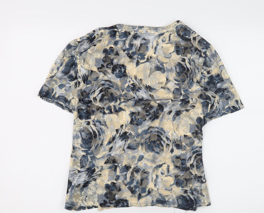 Bassini Women's Multicoloured Floral Wrap T-Shirt Size 18