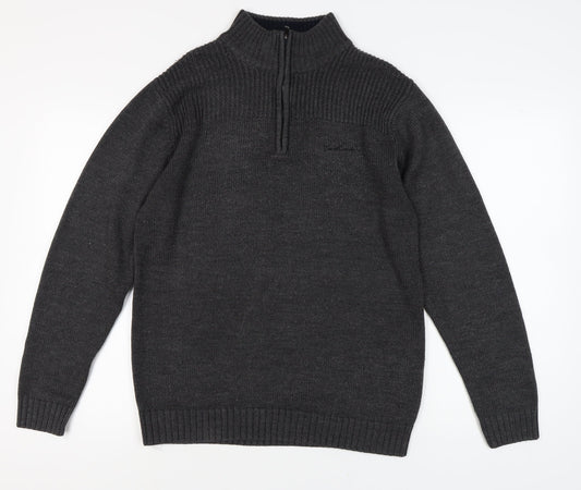 Pierre Cardin Men's Black 2XL Full Zip Jumper