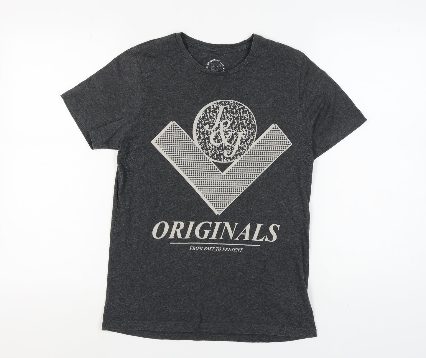 Jack & Jones Men's Black Graphic T-Shirt, S, Casual Style