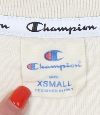Champion Women’s Beige Pullover Sweatshirt XS Logo