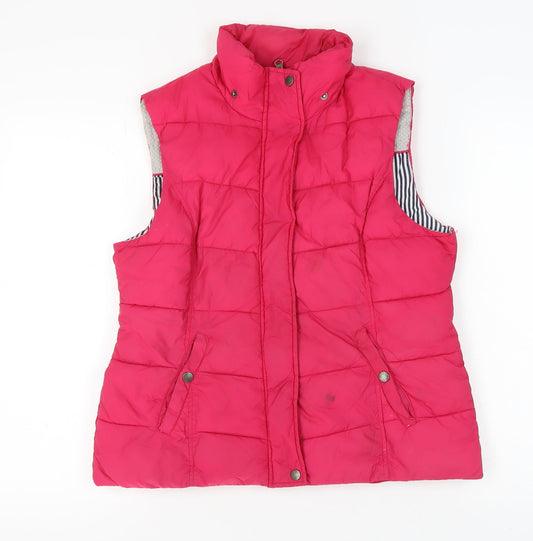White Stuff Women's Pink Puffer Waistcoat Size 12