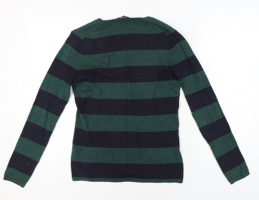 Tommy Hilfiger Women's Multicoloured Striped V-Neck Jumper