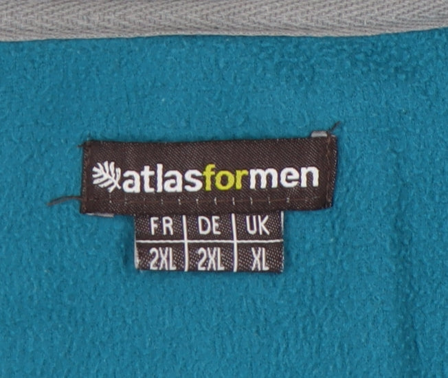 Close-up detail of Atlas For Men XL Blue Fleece Pullover Sweatshirt