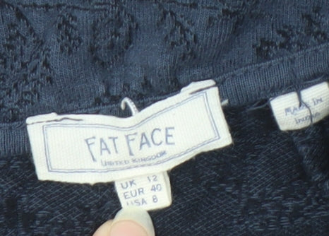 Fat Face Women's Blue Skirt Size 12 with Zip Closure