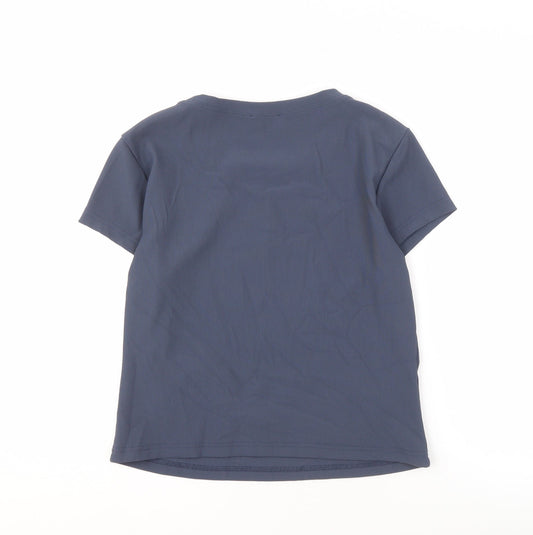Womens UK Size XL White Fox Blue Nylon T-Shirt