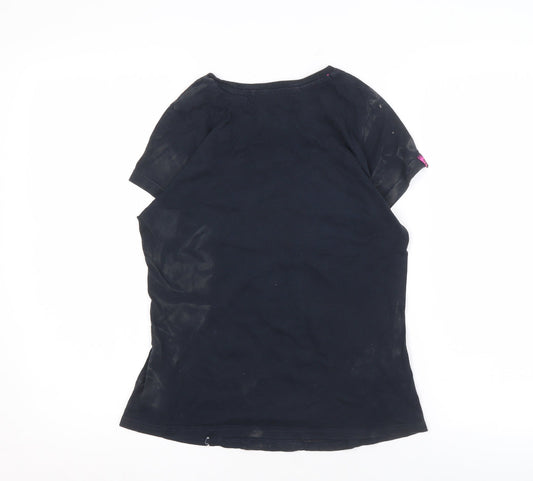 Superdry Women's Black Floral XS Vintage T-Shirt