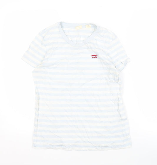 Levi's Women's Blue Striped T-Shirt, XS, Casual Style