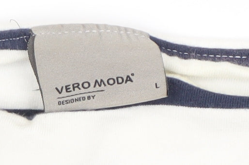 Vero Moda Women's Multicoloured Striped T-Shirt L