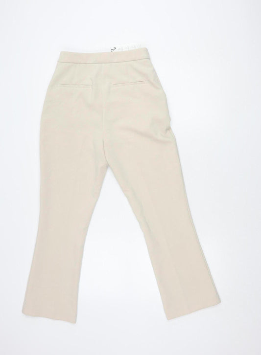 Zara Women's Beige Straight Trousers, Size 6, New Tags