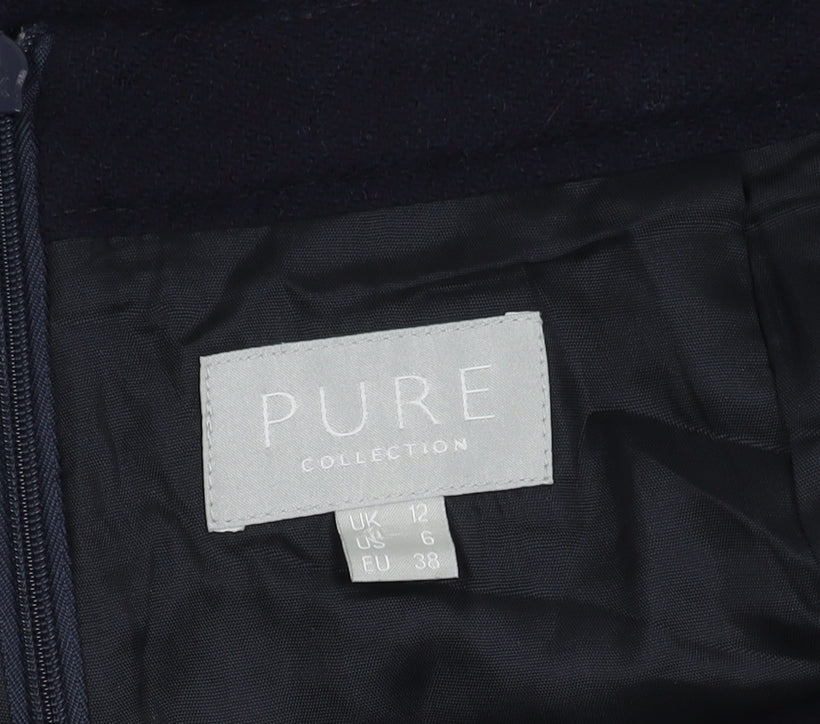 Close-up detail of Pure Collection Black Women's Pencil Skirt, size 12