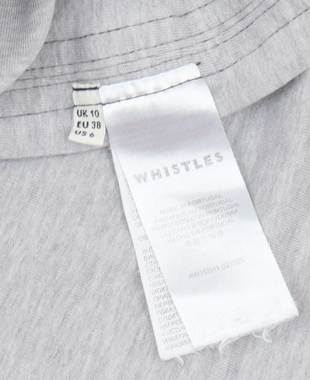Whistles Women's Black Striped T-Shirt Size 10