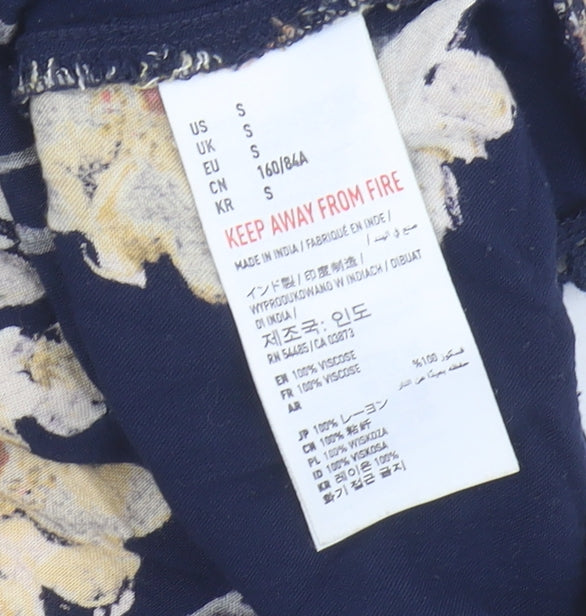 American Eagle Women's Blue Floral Camisole Tank Top S