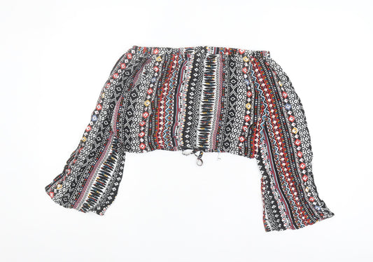 Brave Soul Women's Multicoloured Cropped Blouse XS