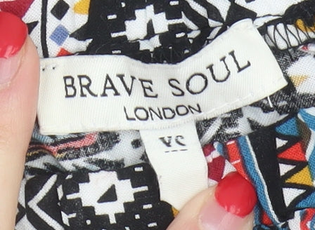 Brave Soul Women's Multicoloured Cropped Blouse XS