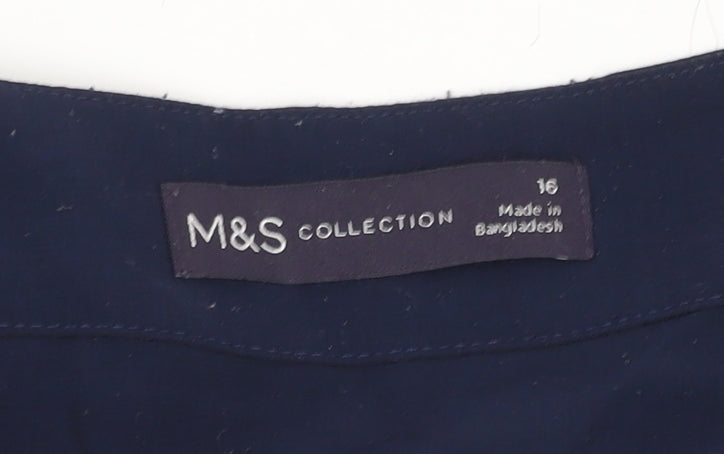 Marks and Spencer Women's Blue Viscose Top Size 16